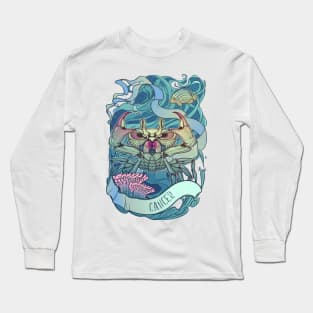 Zodiac sign of Cancer, watercolor Long Sleeve T-Shirt